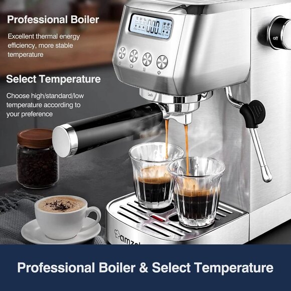 Other - New in Box! Espresso Machine - 20bar, Milk Frother, LCD Control Panel, Adj. Temp